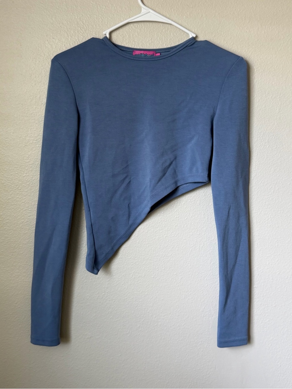 Edikted Blue Asymmetrical Long Sleeve Y2K Top Size Small fairycore - Picture 3 of 5